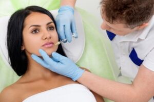 Woman being injected with Botox